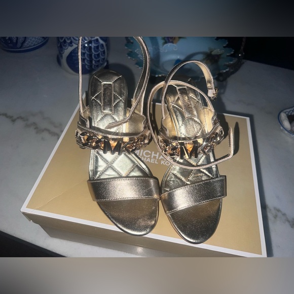 Michael kors gold strap heels- new in box - Picture 2 of 5
